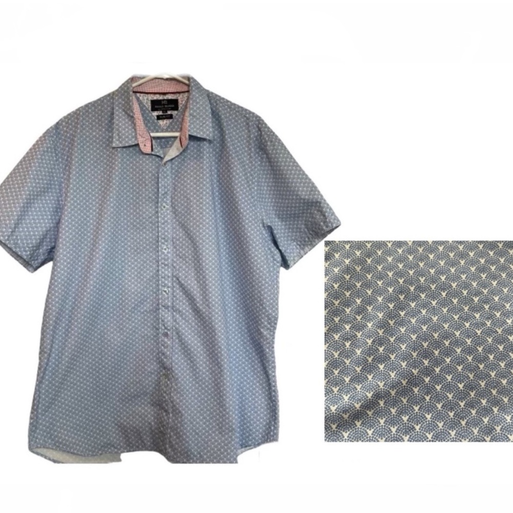 Michael Brandon Shirt Short Sleeves Men’s Short Sleeves Button Down Collared XL
